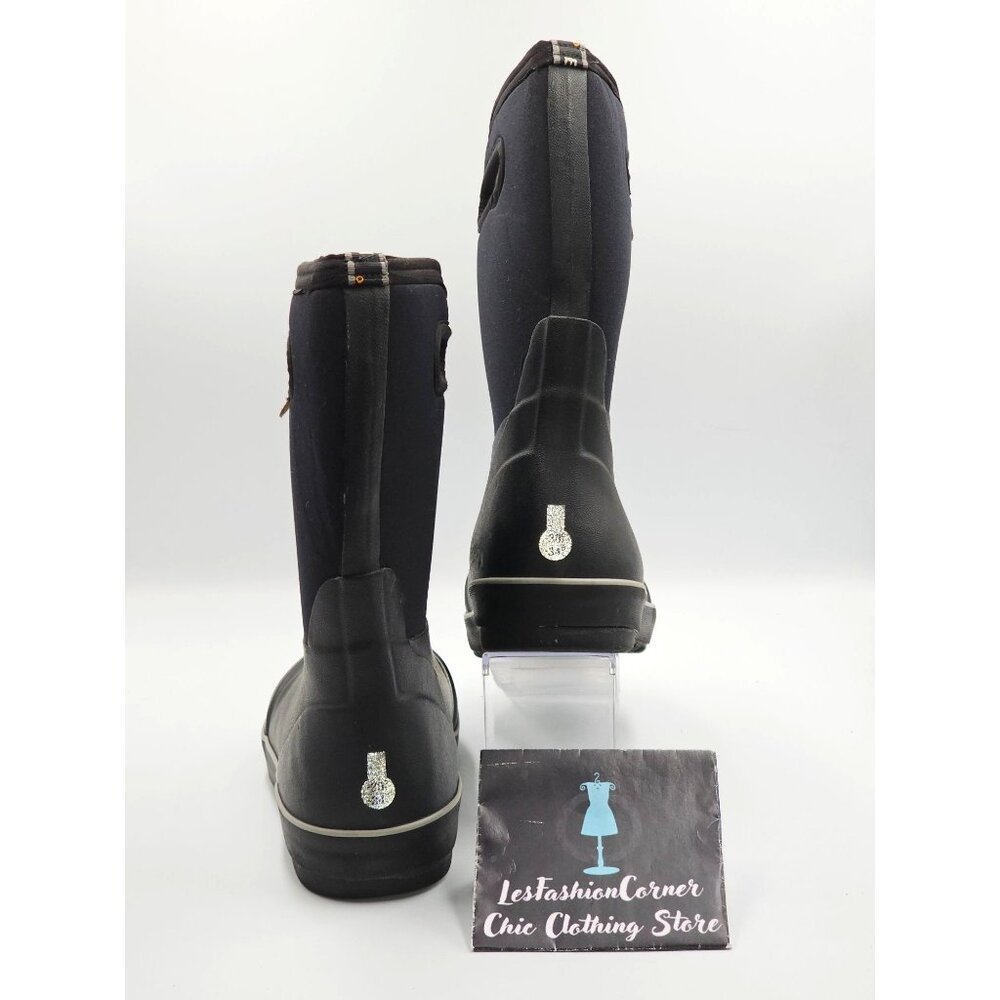 Bogs Youth Black Classic II Solid Waterproof Insulated Rain Snow Boots Sz 4 2915 - Picture 6 of 16